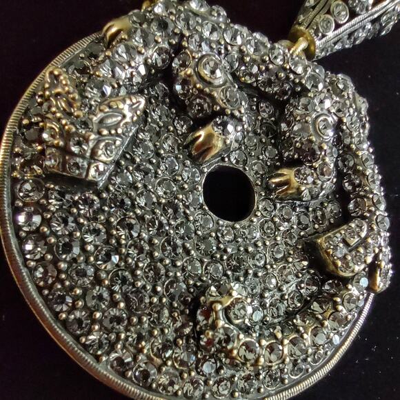 HEIDI DAUS Necklace Smokey Quartz Dragon Pendant Swarovski Crystals Statement Pc - Picture 5 of 13